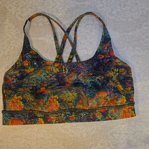Womens Lululemon Multicolored Energy Criss Cross Back Sports Bra Size XS Small